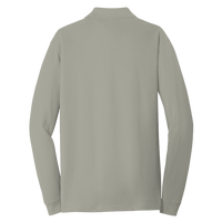 Port Authority EZCotton ® Long Sleeve Polo, Oxford Heather, Back view