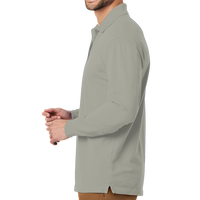 Port Authority EZCotton ® Long Sleeve Polo, Oxford Heather, Left view