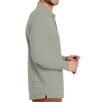 Port Authority EZCotton ® Long Sleeve Polo, Oxford Heather, Right view