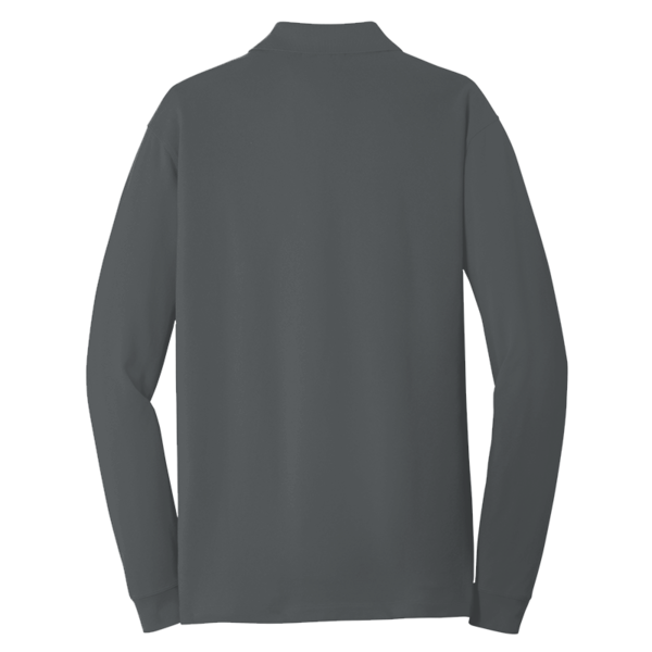 Port Authority EZCotton ® Long Sleeve Polo, Sterling Grey, Back view