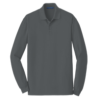 Port Authority EZCotton ® Long Sleeve Polo, Sterling Grey, Front view