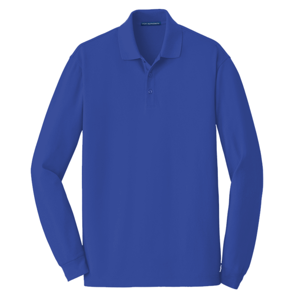 Port Authority EZCotton ® Long Sleeve Polo, True Royal, Front view