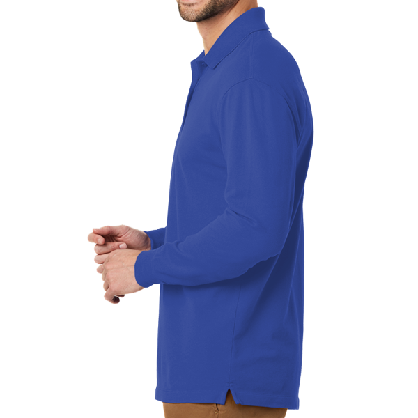 Port Authority EZCotton ® Long Sleeve Polo, True Royal, Left view