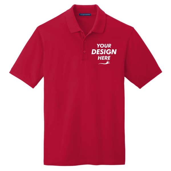 Port Authority EZCotton ® Polo, Apple Red, Front view, Mockup