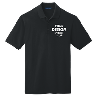 Port Authority EZCotton ® Polo, Black, Front view, Mockup