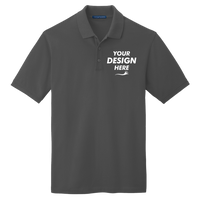 Port Authority EZCotton ® Polo, Charcoal Heather, Front view, Mockup