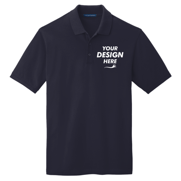 Port Authority EZCotton ® Polo, Navy, Front view, Mockup