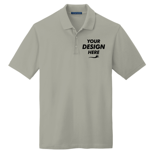 Port Authority EZCotton ® Polo, Oxford Heather, Front view, Mockup
