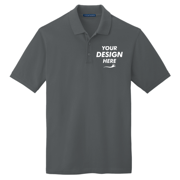 Port Authority EZCotton ® Polo, Sterling Grey, Front view, Mockup