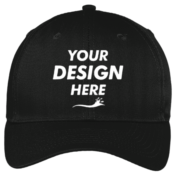 Port Authority Easy Care Cap, Black, Front view, Mockup