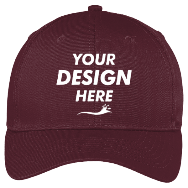 Port Authority Easy Care Cap, Burgundy, Front view, Mockup