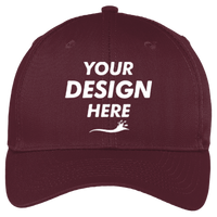 Port Authority Easy Care Cap, Burgundy, Front view, Mockup