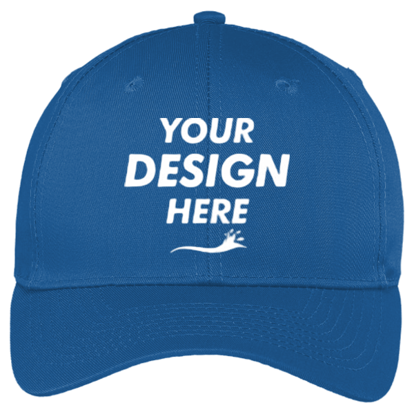 Port Authority Easy Care Cap, Royal, Front view, Mockup