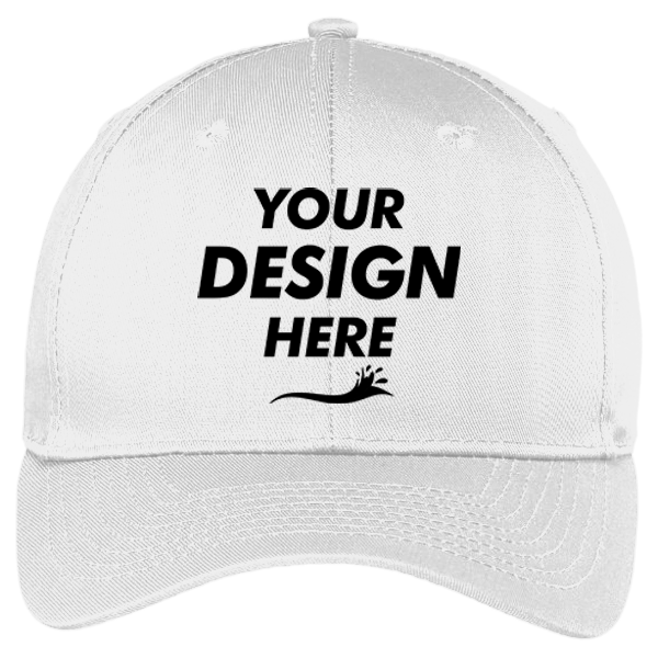 Port Authority Easy Care Cap, White, Front view, Mockup