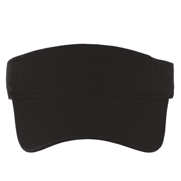 Port Authority Enzyme Wash Fashion Visor, Black, Front view