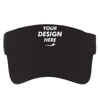 Port Authority Enzyme Wash Fashion Visor, Black, Front view, Mockup