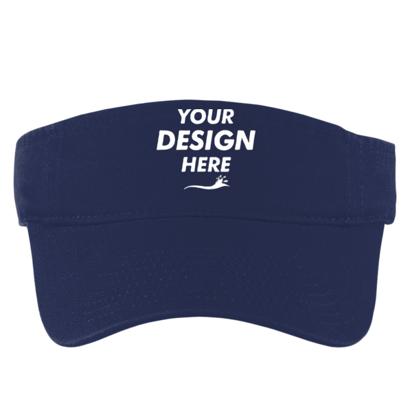 Port Authority Enzyme Wash Fashion Visor, Classic Navy, Front view, Mockup