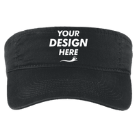 Port Authority Fashion Visor, Black, Front view, Mockup