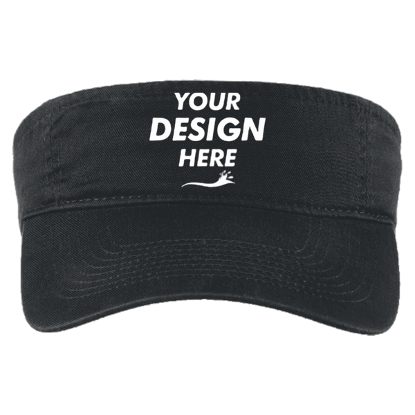 Port Authority Fashion Visor, Black, Front view, Mockup