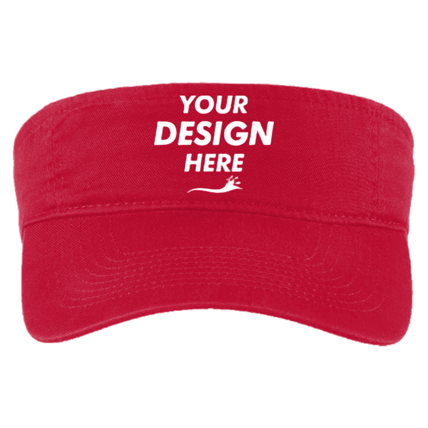Port Authority Fashion Visor, Red, Front view, Mockup