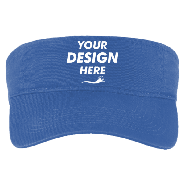 Port Authority Fashion Visor, Royal, Front view, Mockup