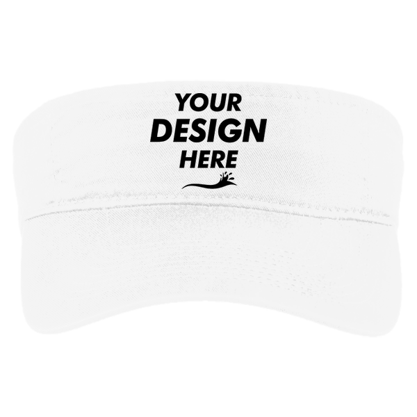 Port Authority Fashion Visor, White, Front view, Mockup