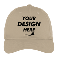 Port Authority Fine Twill Cap, Khaki, Front view, Mockup