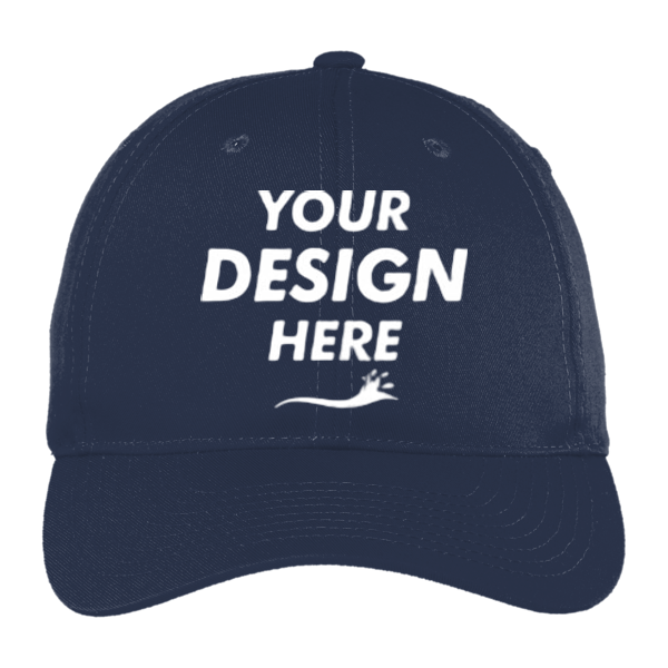 Port Authority Fine Twill Cap, Navy, Front view, Mockup