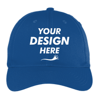 Port Authority Fine Twill Cap, Royal, Front view, Mockup