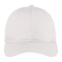 Port Authority Fine Twill Cap, White, Front view
