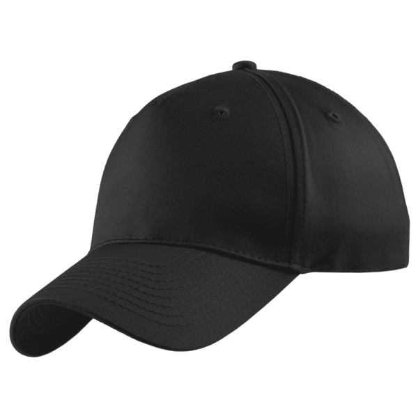 Port Authority Five Panel Twill Cap, Black, Left Side view