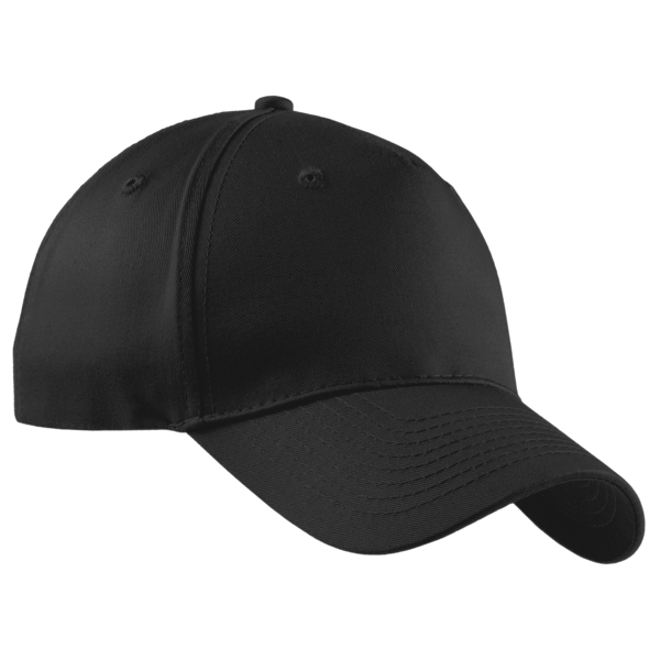 Port Authority Five Panel Twill Cap, Black, Right Side view