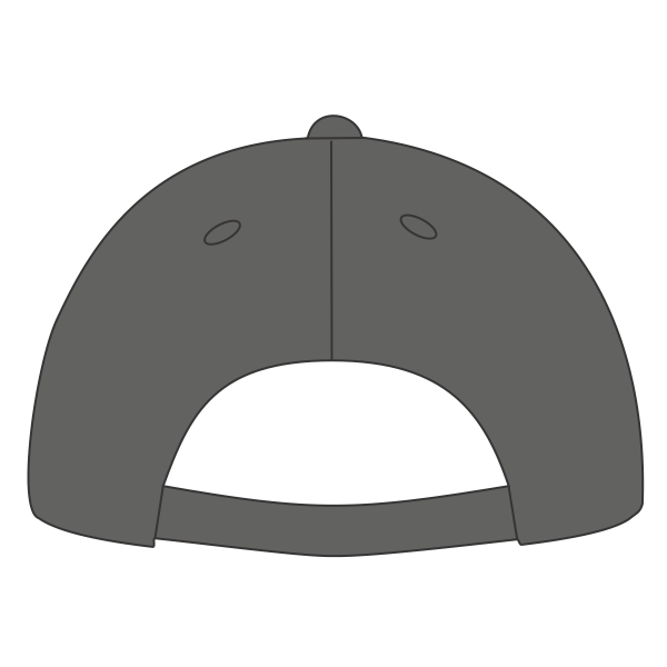 Port Authority Five Panel Twill Cap, Charcoal, Back view