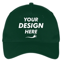 Port Authority Five Panel Twill Cap, Hunter, Front view, Mockup