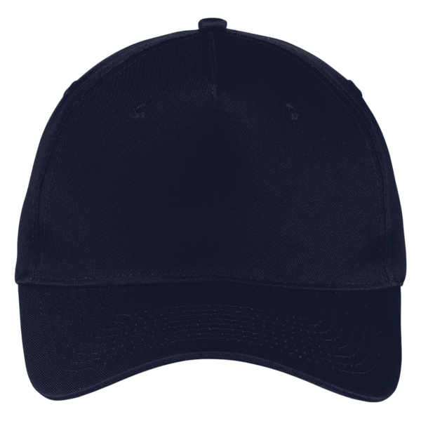 Port Authority Five Panel Twill Cap, Navy, Front view
