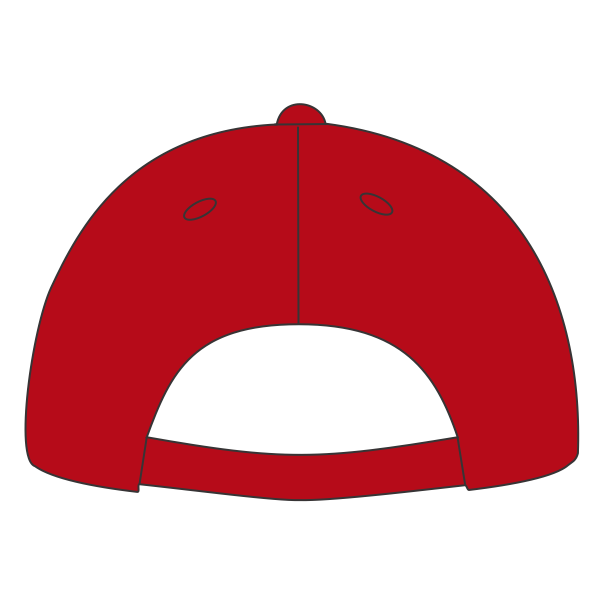 Port Authority Five Panel Twill Cap, Red, Back view