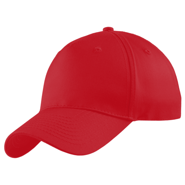 Port Authority Five Panel Twill Cap, Red, Left Side view