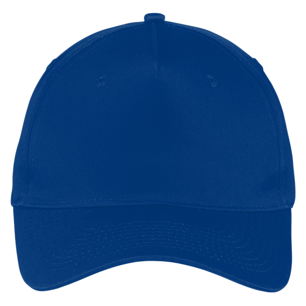 Port Authority Five Panel Twill Cap, Royal, Front view