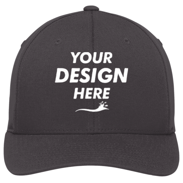 Port Authority Flexfit ® Cotton Twill Cap, Black, Front view, Mockup