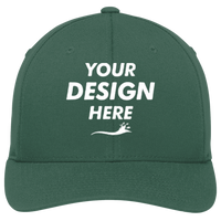 Port Authority Flexfit ® Cotton Twill Cap, Forest Green, Front view, Mockup