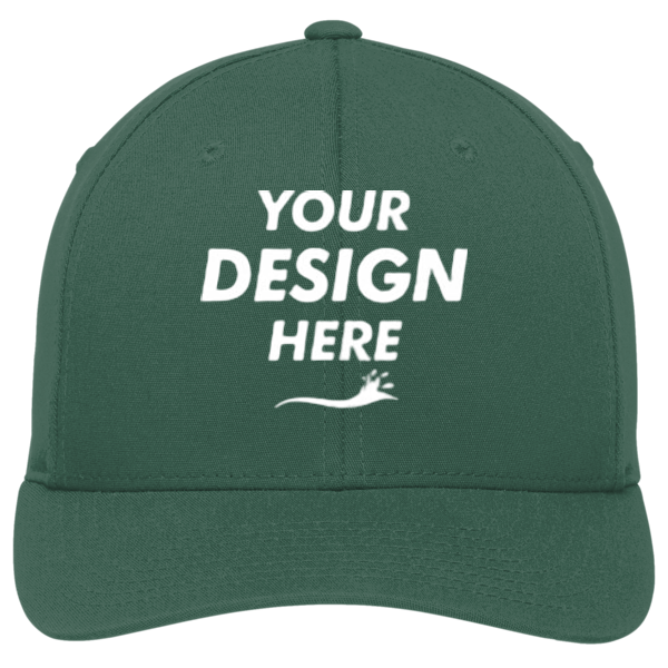 Port Authority Flexfit ® Cotton Twill Cap, Forest Green, Front view, Mockup