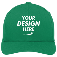 Port Authority Flexfit ® Cotton Twill Cap, Kelly Green, Front view, Mockup