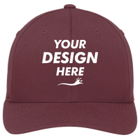 Port Authority Flexfit ® Cotton Twill Cap, Maroon, Front view, Mockup
