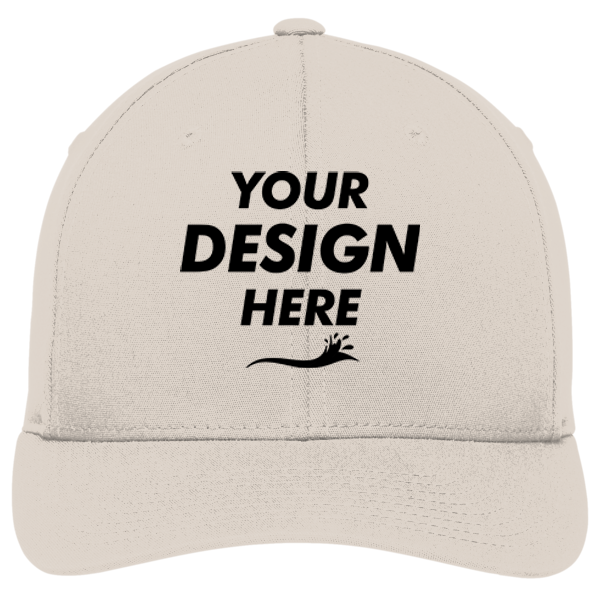 Port Authority Flexfit ® Cotton Twill Cap, Stone, Front view, Mockup
