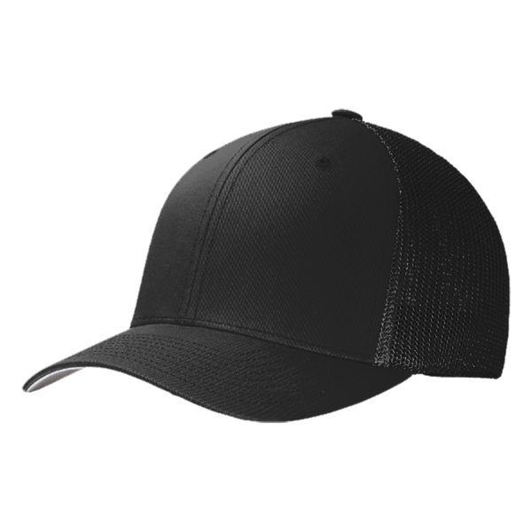 Port Authority Flexfit ® Mesh Back Cap, Black / Black, Left Side view