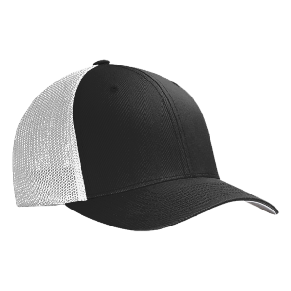 Port Authority Flexfit ® Mesh Back Cap, Black / White, Right Side view