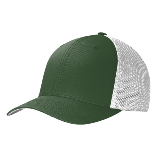 Port Authority Flexfit ® Mesh Back Cap, Forest Green / White, Left Side view