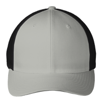 Port Authority Flexfit ® Mesh Back Cap, Silver / Black, Front view