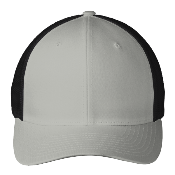 Port Authority Flexfit ® Mesh Back Cap, Silver / Black, Front view