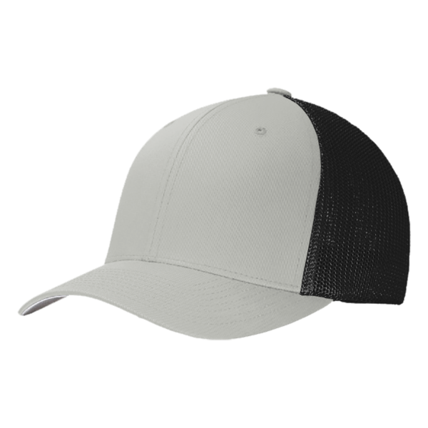Port Authority Flexfit ® Mesh Back Cap, Silver / Black, Left Side view